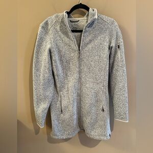 Ll bean sweater fleece jacket grey